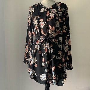 Floral Kimono style boho t-shirt dress